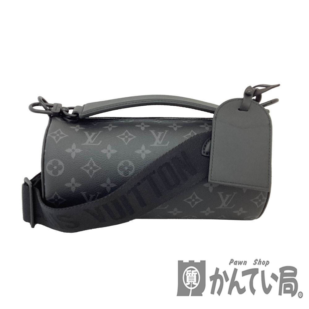 Louis Vuitton Soft Polochon Eclipse Black Gray Matte Shoulder Bag Crossbody